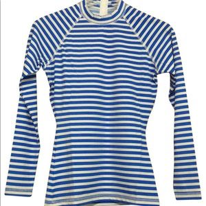J. Crew - Blue & White Sailor Stripe Rash Guard Cover-up/Sarong